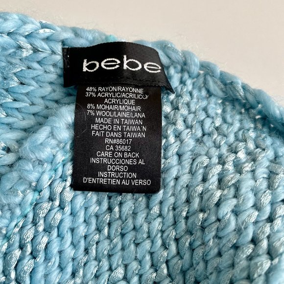 BEBE Aqua shades Knit Infinity scarf Wool Blend - Picture 5 of 6